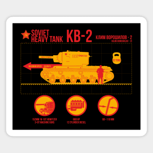 Infographics Soviet tank KV-2 Sticker